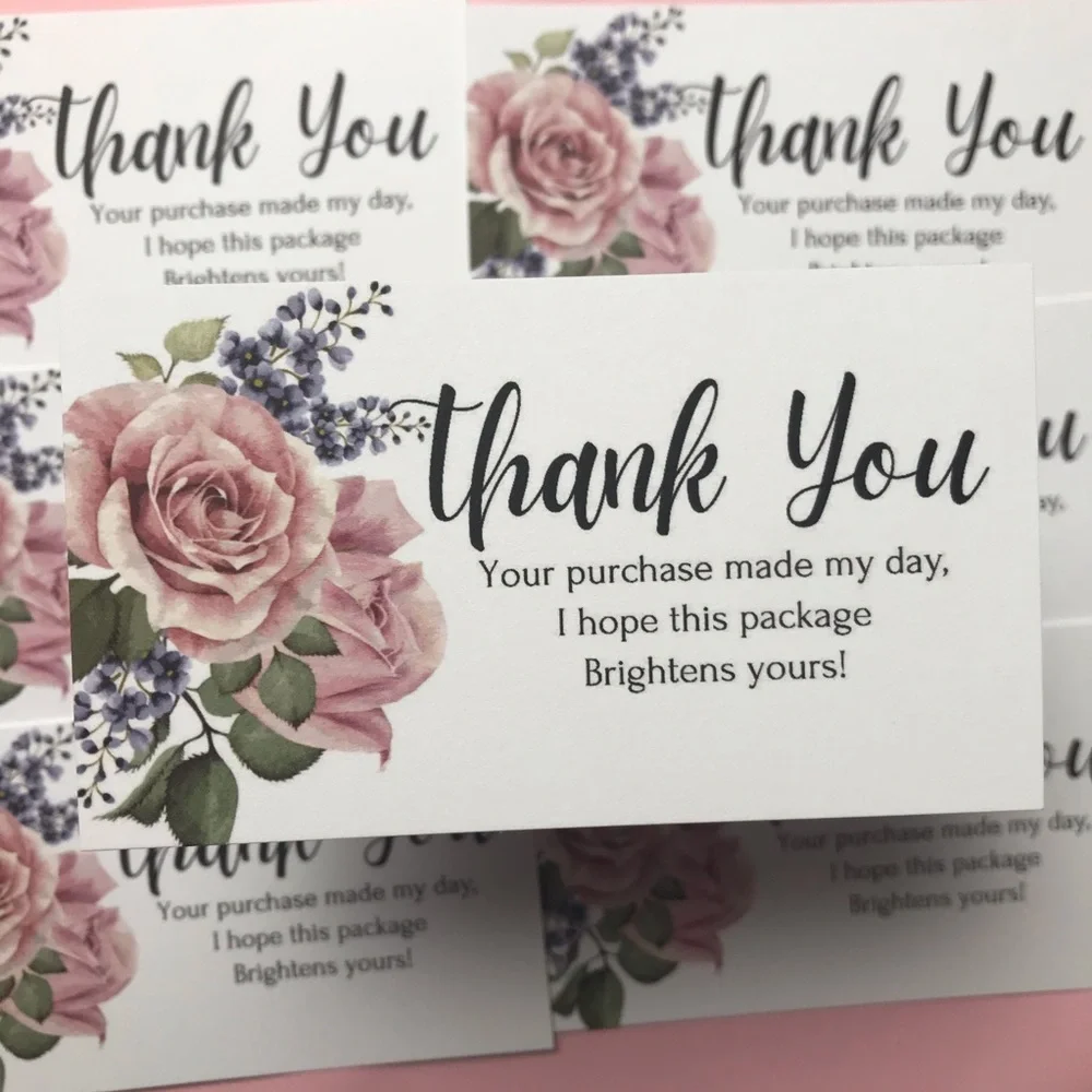 30 thank you cards size 3.5”x2.”